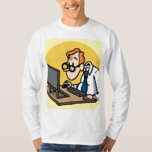 T-Shirt Geek de bureau amusant - Cartoon Nerd Co