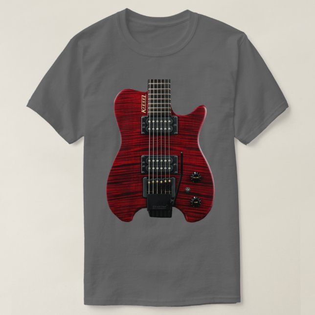 T-shirt geek de guitare électrique (Design devant)