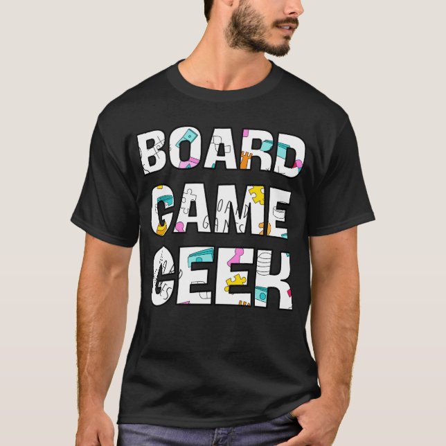 T-shirt Geek de jeu de société rétro (Devant)
