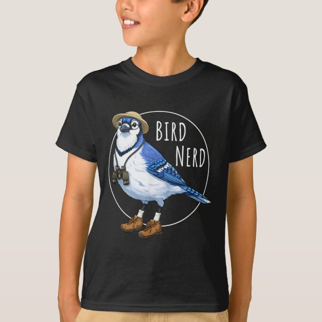 T-shirt Geek des oiseaux Geai bleu Drôle d'observation d'o (Devant)