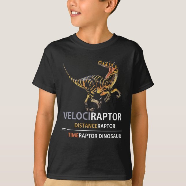 T-shirt Geek math Dinosaur Velociraptor (Devant)
