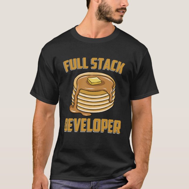 T-shirt Geek Pancake  pour développeur de pile complète Hu (Devant)