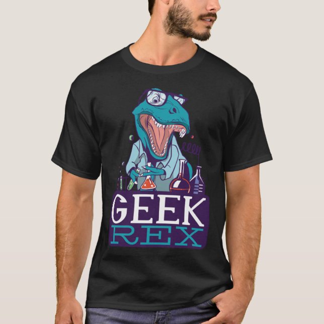 T-shirt Geek Rex Rex Science Dinosaur Professeur graphique (Devant)