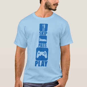 T-shirt geek skip pass play manette jeux 2
