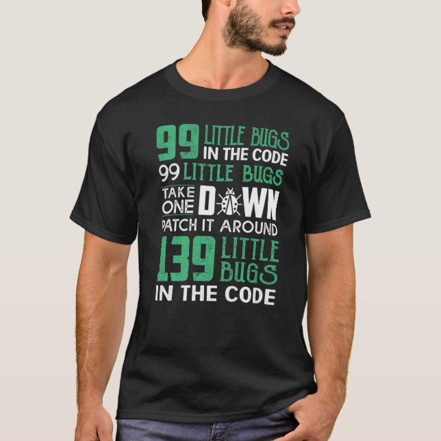 T-shirt Geeky It Computer Nerd 99 Petits Bugs (Devant)