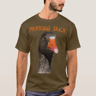 T-shirt Geeky Peeking Duck Sous Texte De Style Asiatique
