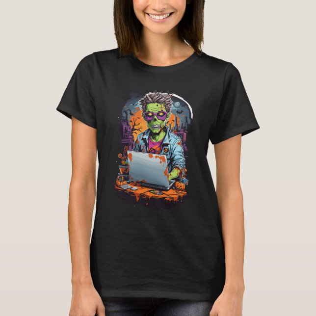 T-shirt Geeky Zombie Apocalypse | Halloween (Devant)