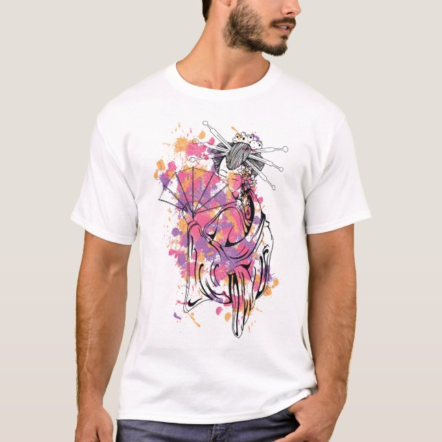 T-shirt Geisha Abstrait Splash Artistics Graphisme (Devant)