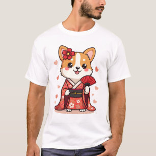 T-shirt Geisha Corgi Amoureux des Chiens Gallois