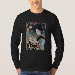 T-shirt Geisha Cross Stitch Maman Ukiyoe Geisha Crochet Ma
