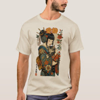 Geisha et Cat - Floral japonais