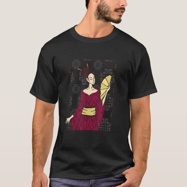 T-shirt Geisha Femme Japonaise Belle Smart (Devant)