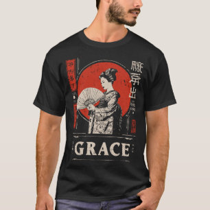 T-shirt Geisha japonais traditionnel Red Sun Art culturel