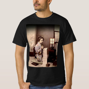 T-shirt Geisha japonais vintage - Écrivain de lettres
