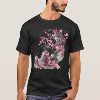 T-shirt Géisha Japonaise Sakura Fleur de Cerisier Kimono