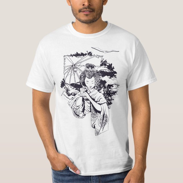 T-shirt Geisha Kimono Japon (Devant)