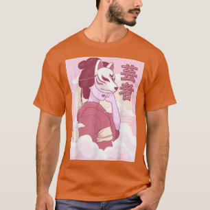 T-shirt Geisha Kitsune Masque japonais Fo Masque japonais