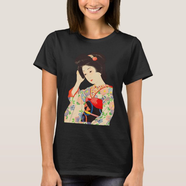 T-shirt Geisha Maiko Kimono Japanese Japan painting Kawase (Devant)