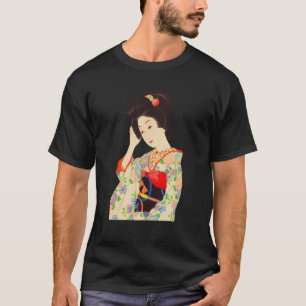 T-shirt Geisha Maiko Kimono Japon peinture Kawase
