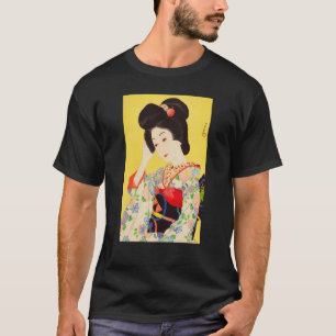 T-shirt Geisha Maiko Kimono Japon peinture Kawase