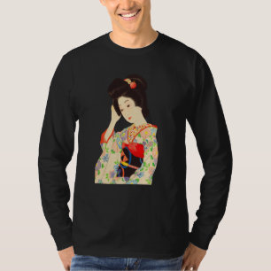T-shirt Geisha Maiko Kimono Japonais Japon peinture Kawase
