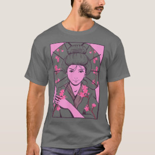T-shirt Geisha Sakura Cherry Blossom Geisha Girl Japon cul