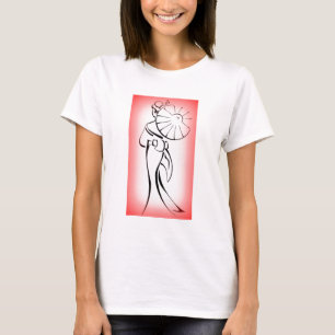T-shirt Geisha Silhouette Bordure rouge