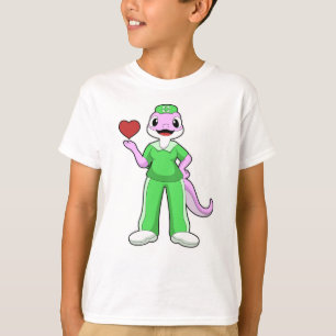 T-shirt Geko comme infirmière avec coeur