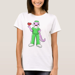 T-shirt Geko comme infirmière avec coeur
