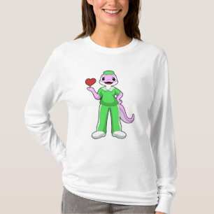 T-shirt Geko comme infirmière avec coeur