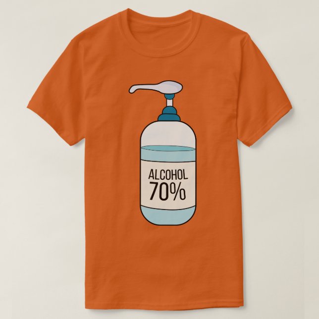T-shirt Gel Sanitizer à la main avec 70 alcools (Design devant)