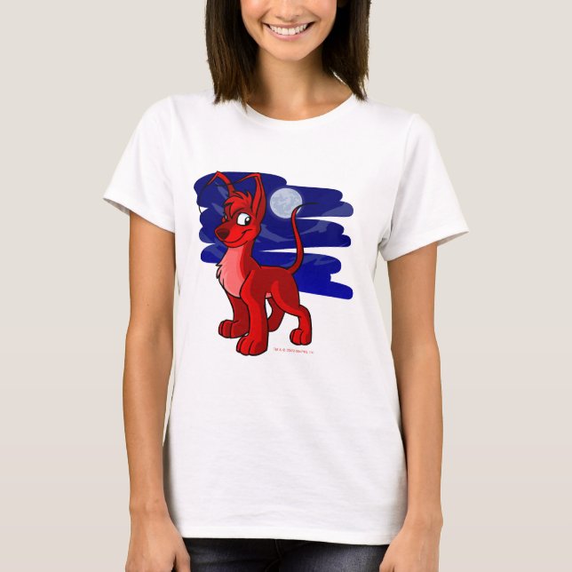 T-shirt Gelert rouge fier par clair de lune (Devant)