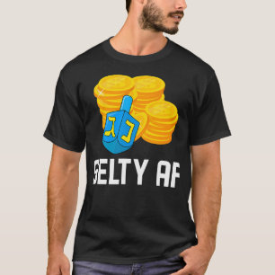 T-shirt Gelty Af Hanukkah Gelt Dreidel Champ Hommes Menora