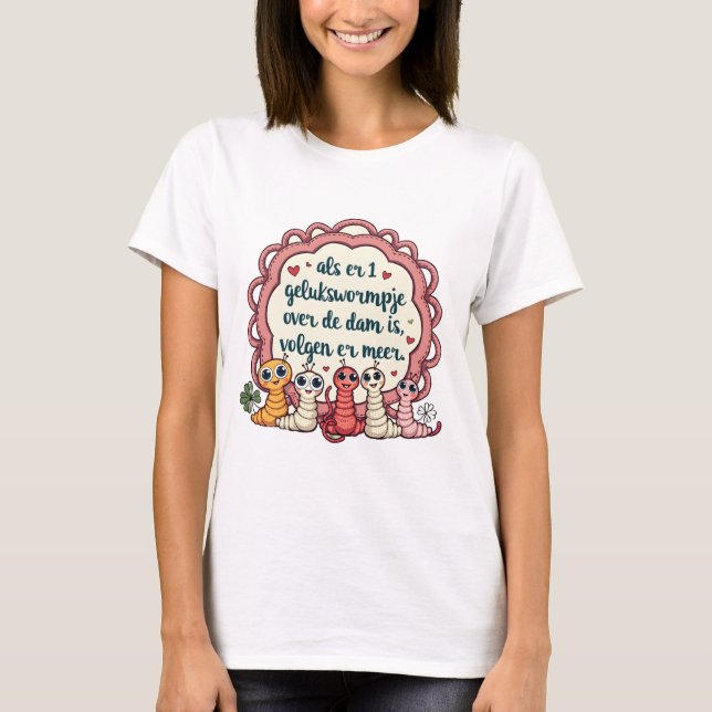 T-shirt Gelukswormpjes - Worms inquiets (Devant)