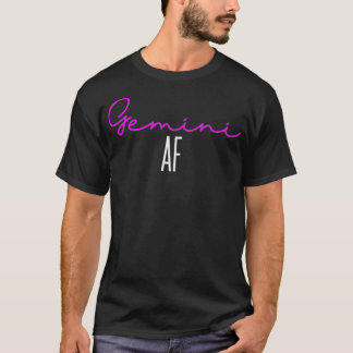 T-shirt Gemini AF Écriture rose drôle Zodiac Gemini Naissa