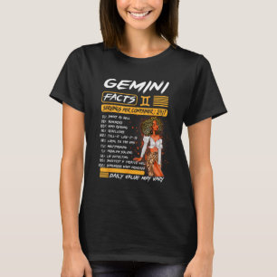 T-shirt Gemini Anniversaire Melanin Afro Reine pour les fe
