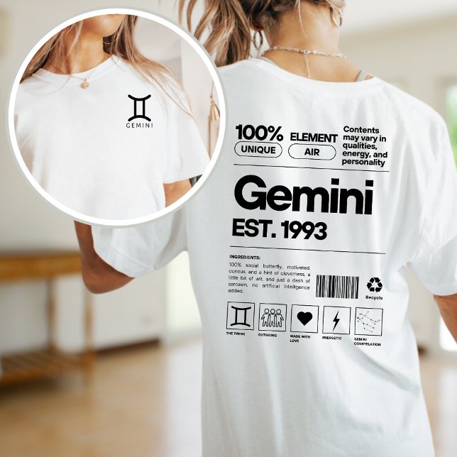 T-shirt Gemini Custom Zodiac Astrologie Anniversaire Juin (Créateur téléchargé)