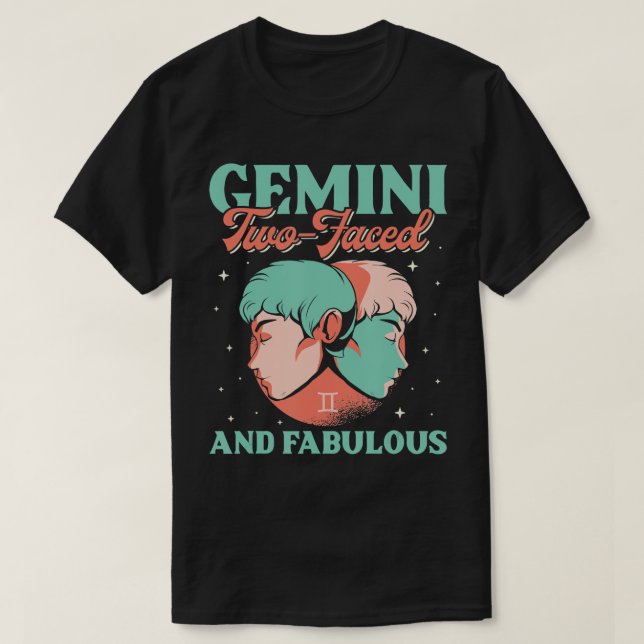 T-shirt Gemini Deux Face Et Fabuleux Zodiac Sign Horoscop (Design devant)