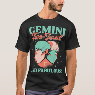 T-shirt Gemini Deux Face Et Fabuleux Zodiac Sign Horoscop