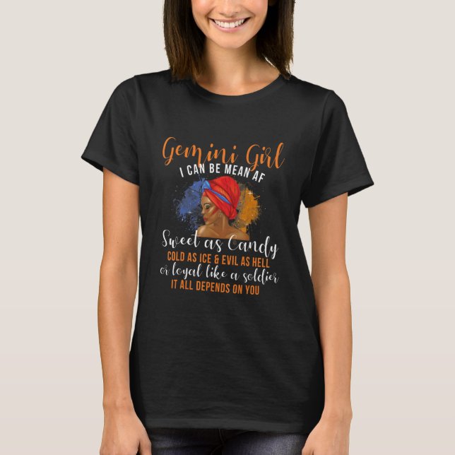 T-shirt Gemini Girl Astrologie Reader Horoscope Zodiac Sig (Devant)