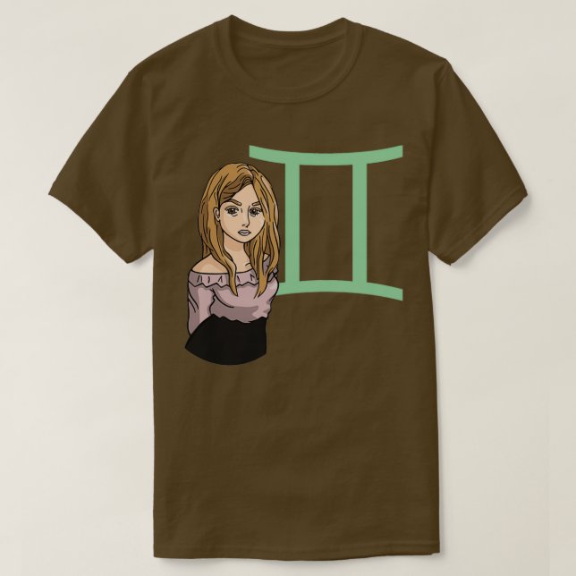 T-shirt Gemini Girl Green (Design devant)