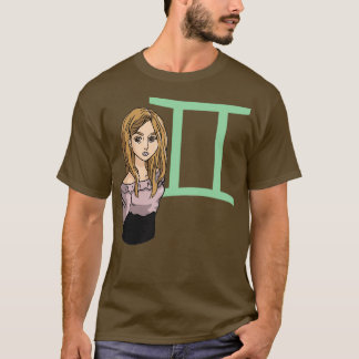 T-shirt Gemini Girl Green