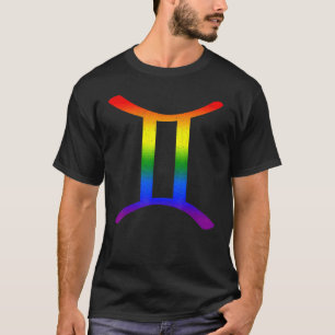 T-shirt Gemini Lgbt Panneau Zodiac Lgbt Rainbow Pride Gay
