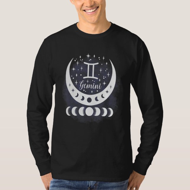 T-shirt Gemini Lune Phase Eau Zodiaque Panneau Horoscope P (Devant)