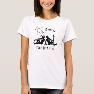T-shirt Gemini Twins Constellation Texte personnalisé Ann