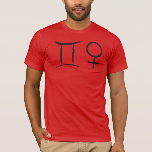 T-shirt Gemini Vénus Amour Dualité Astrologie Symbole du z (Devant)