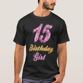 T-shirt Gemmes 15e anniversaire filles princesse 15 ans de