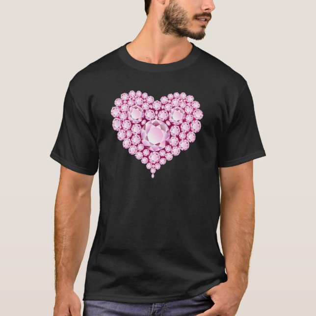 T-shirt Gemmes cardiaques à quartz rose (Devant)