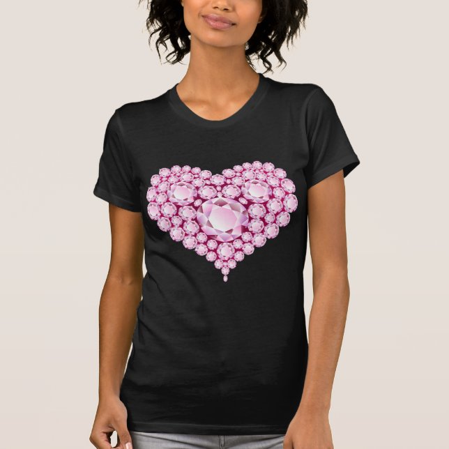 T-shirt Gemmes cardiaques à quartz rose (Devant)