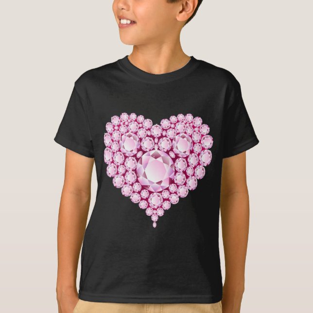 T-shirt Gemmes cardiaques à quartz rose (Devant)